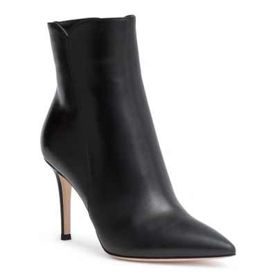 Shop Gianvito Rossi Levy 85 Black Leather Booties