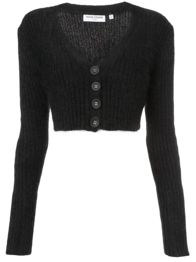 Shop Opening Ceremony Cropped Rib Cardigan In Black