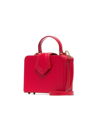 Shop Mehry Mu Red Fey Mini Leather Box Bag