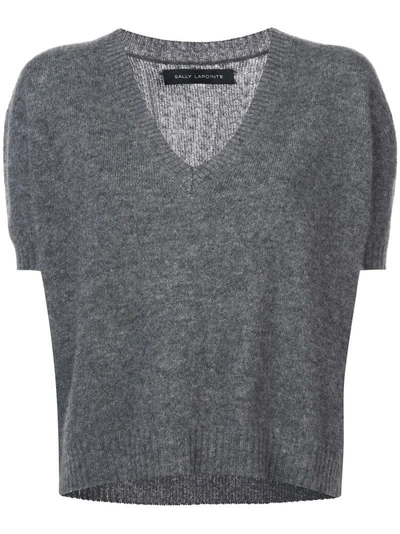 Shop Sally Lapointe Knitted Top - Grey