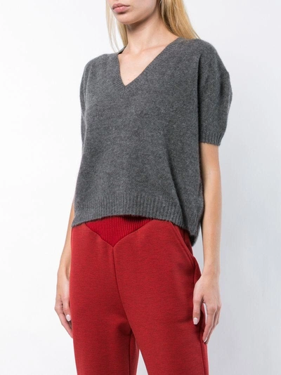 Shop Sally Lapointe Knitted Top - Grey