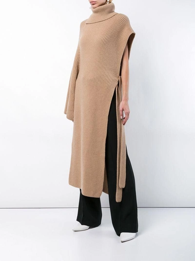 Shop Rosetta Getty Rib Knit Asymmetric Tunic - Neutrals