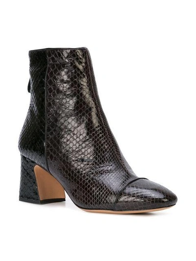 Shop Alexandre Birman Python Skin High Heel Boots - Black