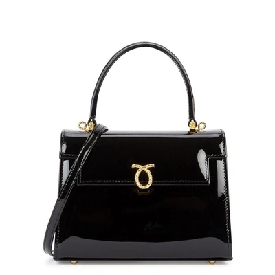 Shop Launer Judi Black Patent Leather Top Handle Bag