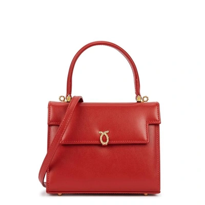Shop Launer Viola Mini Red Leather Top Handle Bag