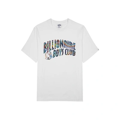 Shop Billionaire Boys Club White Logo-print Cotton T-shirt