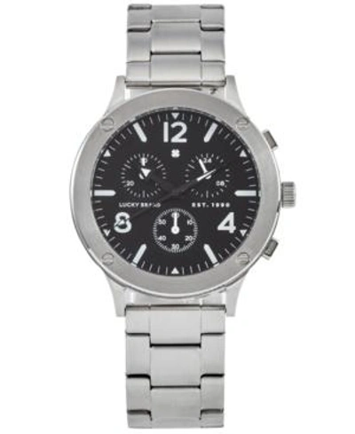 Shop Lucky Brand Men's Chronograph Rockpoint Stainless Steel Bracelet Watch 42mm In Silver