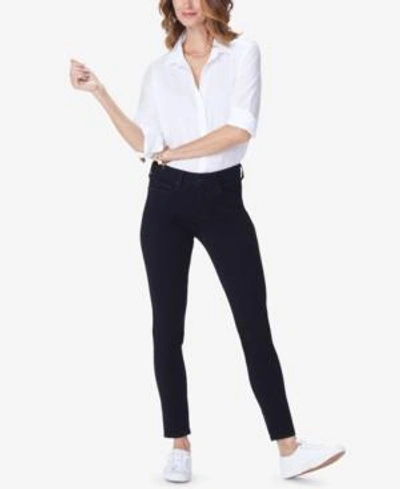 Shop Nydj Marilyn Tummy Control Straight-leg Jeans In Black