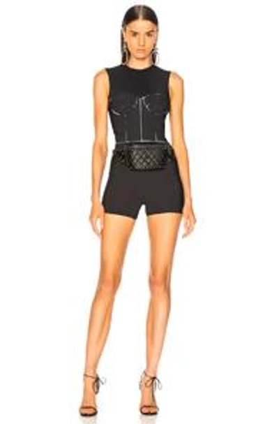 Shop Maison Margiela Bodice Cutout Bodysuit In Black