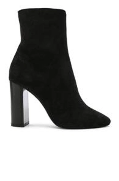 Shop Saint Laurent Suede Lou Ankle Boots In Black