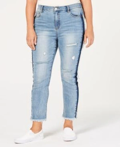 Shop Rachel Rachel Roy Trendy Plus Size Ripped Skinny Jeans In Medium Wash