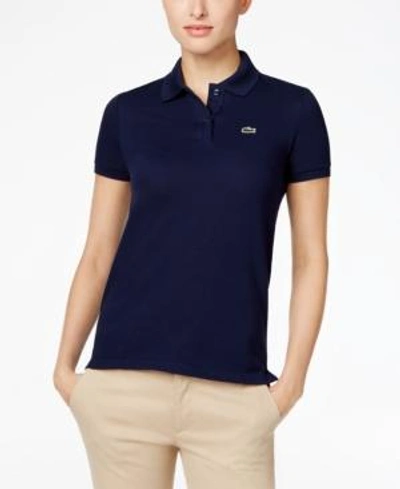 Shop Lacoste Two-button Classic-fit Polo Shirt In Navy