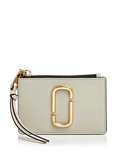 Shop Marc Jacobs Leather Zip Multi-card Case In Dust Multi/gold