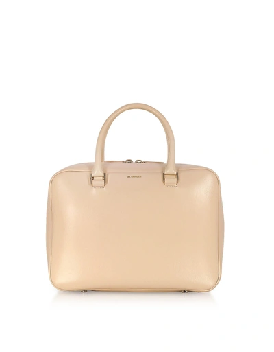 Shop Jil Sander J-vision Small Leather Satchel Bag In Nude