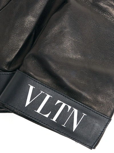 Shop Valentino 'vlnt' Gloves In Black