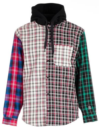 Shop Tommy Hilfiger Checked Hoodie In Barbados Cherry Multi
