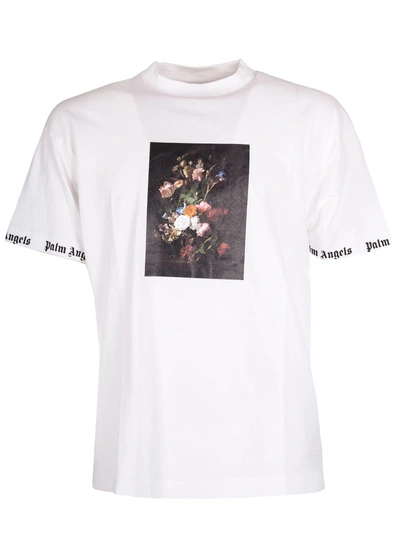 Shop Palm Angels Flowerpot T-shirt In Bianco