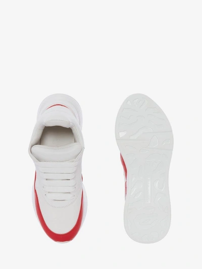 Shop Alexander Mcqueen Oversized Runner In Optic White/red