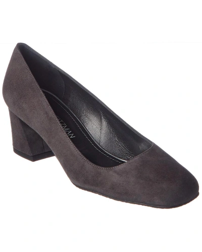 Shop Stuart Weitzman Mary Mid Suede Pump In Nocolor