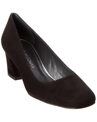 Shop Stuart Weitzman Mary Mid Suede Pump In Nocolor