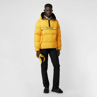 Shop Burberry Down-filled Anorak With Detachable Mittens In Bright Yellow