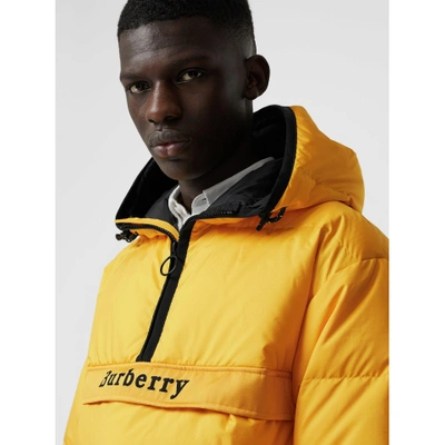 Shop Burberry Down-filled Anorak With Detachable Mittens In Bright Yellow