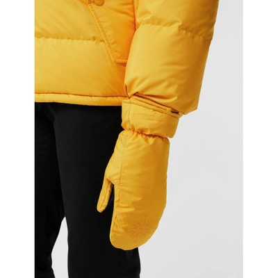Shop Burberry Down-filled Anorak With Detachable Mittens In Bright Yellow