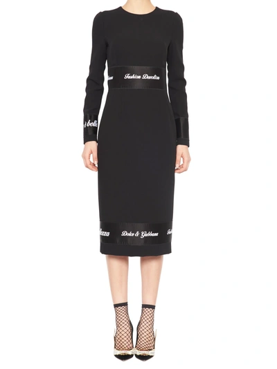 Shop Dolce & Gabbana 'l'amore È Bellezza' Dress In Black