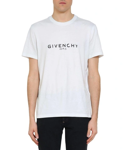 Shop Givenchy Logo Cotton T-shirt In Bianco