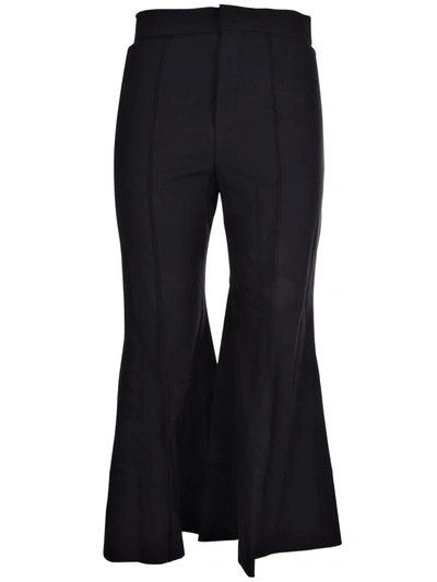 Shop Chloé Flared Cropped Trousers In Black
