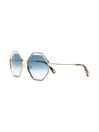 Shop Chloé Cut-out Round-frame Sunglasses In Brown
