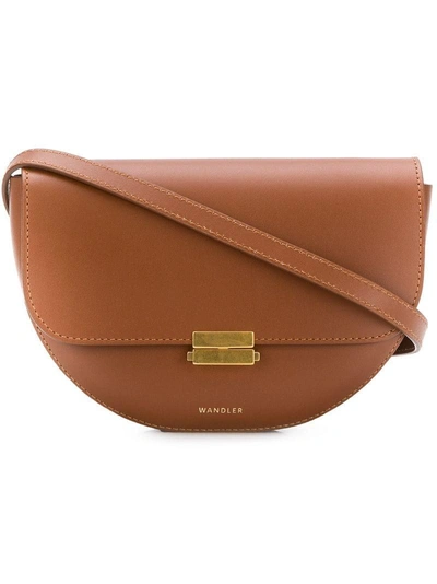 Shop Wandler Anna Buckle Belt Bag In Brown