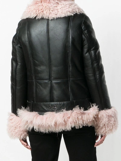 Shop Philipp Plein Shearling Lined Jacket - Black