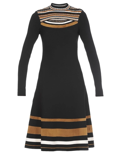 Shop Proenza Schouler Midi Knit Dress In Black/bronze