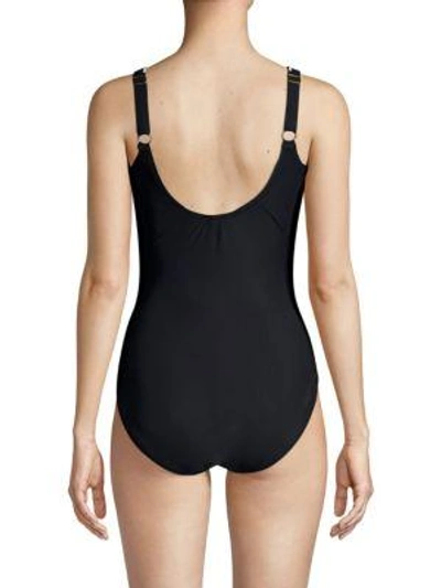 Shop Gottex Swim Sinatra Striped One-piece Swimsuit In Black White