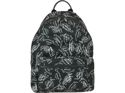 Shop Dior Homme Pattern Print Backpack In Black