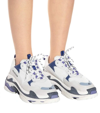 Shop Balenciaga Triple S Sneakers In White