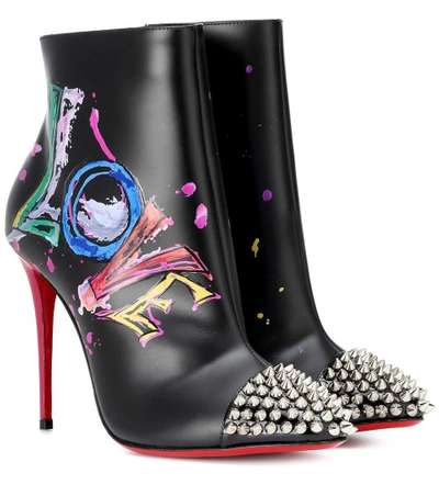 Shop Christian Louboutin Love Is A Boot 100 Ankle Boots In Black