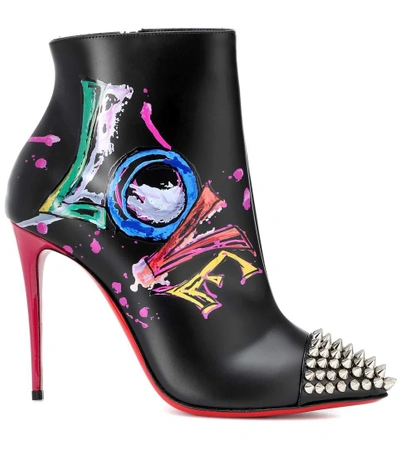 Shop Christian Louboutin Love Is A Boot 100 Ankle Boots In Black