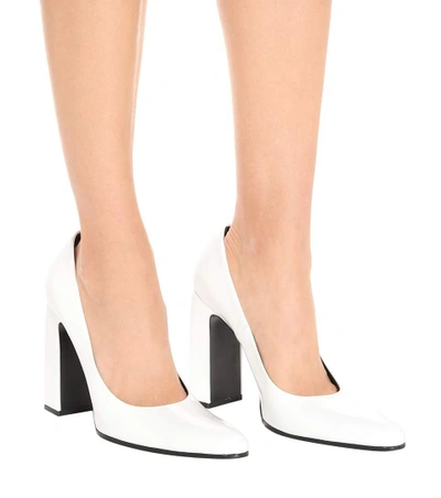 Shop Balenciaga Leather Pumps In White