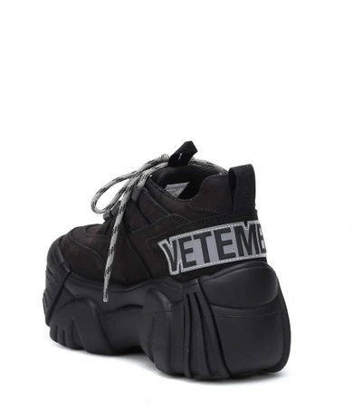 Shop Vetements X Swear Nubuck Platform Sneakers In Black