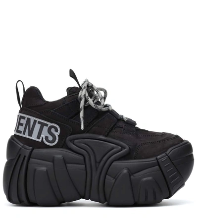 Shop Vetements X Swear Nubuck Platform Sneakers In Black