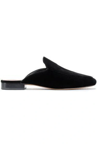 Shop Diane Von Furstenberg Velvet Slippers In Black