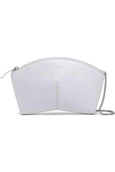 Shop Jil Sander Woman Leather Shoulder Bag Off-white