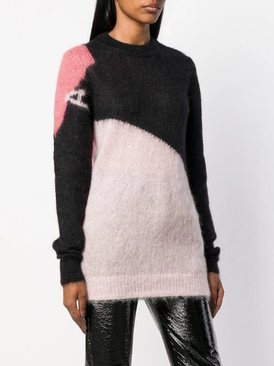 colour block knitted jumper