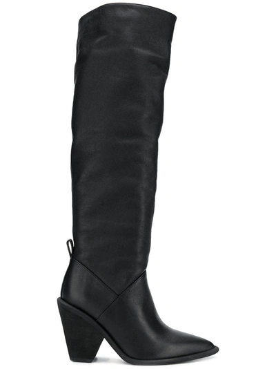 Shop Paloma Barceló Pointed Toe High Boots - Black