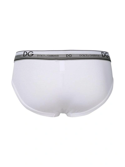 Shop Dolce & Gabbana Logo Band Briefs In White