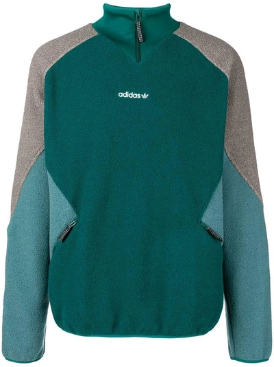 Adidas Originals Adidas Eqt Polar Logo Embroidered Fleece Jacket - Green