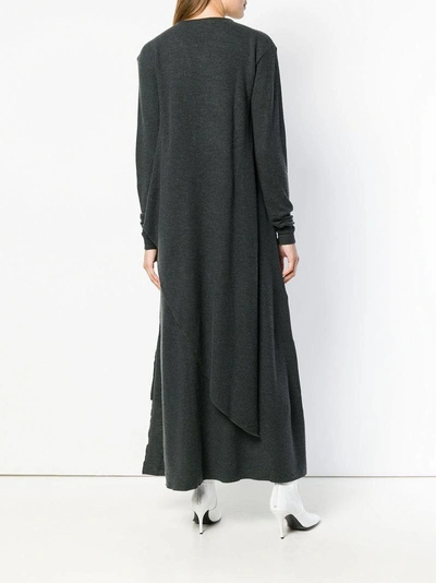 Shop Lemaire Asymmetric Knit Dress In Grey