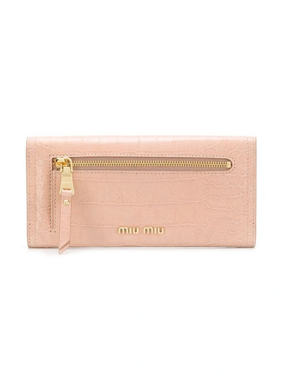 Shop Miu Miu Envelope Wallet - Pink In Pink & Purple